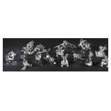 13 Hand-Blown Clear Glass Animal and Mythical...