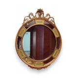 Large Neoclassical Style Gilded Oval Wall...