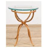 Hollywood Regency Style Gilded Bronze Side Table