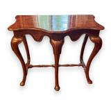 Queen Anne Style Five-Leg Burr Walnut Side Table