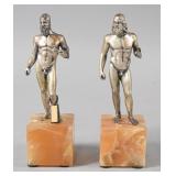 Pair of Italian Silvered Metal Riace Bronze...