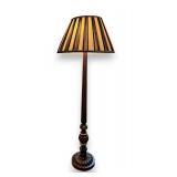 Traditional Turned Wood Three-Light Floor Lamp...