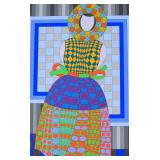 Victor Vasarely Serigraph Fille Fleur