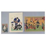 Group of 3 Japanese Woodblock Prints Incl...