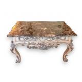 Carved Marble Top Parcel Gilt Low Table