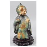 Japanese Cast Iron Okimono of a Child with...