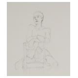Sydney McGinley Graphite Drawing Seated Nude...