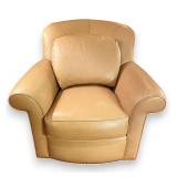 Hancock & Moore Tan Leather Swivel Club Chair
