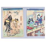 Utagawa Kunisada Pair of Japanese Woodblock Prints