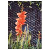 Karen Horn Watercolor Flowers on Fence