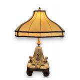 Egyptian Revival Cast Metal Table Lamp with...