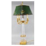 Neoclassical Style Cut Glass Bouillotte Table Lamp