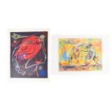 Andre Masson Pair of Signed Color Lithographs
