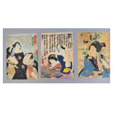 Group of 3 Japanese Woodblock Prints (Utagawa...