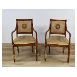 Pair of Louis XVI Style Caned Armchairs