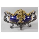 Victorian Majolica and Cast Metal Mounted...
