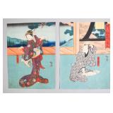Utagawa Hiroshige Pair of Japanese Woodblock...