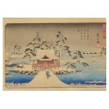 Utagawa Hiroshige Woodblock Snow Scene of...