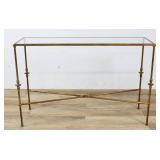 Glass Top Gilt Metal Console Table