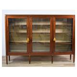 Louis XVI Style Three-Door Bookcase with Marble...