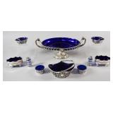 A 12-Piece Collection of Cobalt Blue Glass and...