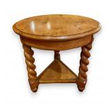 Jacobean Style Barley-Twist Hardwood End Table