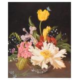 Irmgard Arvin Oil on Panel Still Life with Flowers