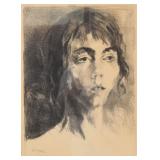 Raphael Soyer Lithograph Portrait of a Young Woman