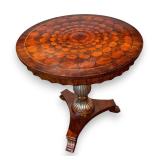 Neoclassical Style Mahogany Pedestal Side Table...