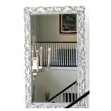 Large White Painted Ornate Rococo Style Beveled...