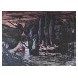 Ernst Fuchs Etching and Aquatint Die Toteninsel...