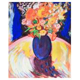 Yehouda Chaki Lithograph Floral Still Life