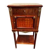 French Louis XVI Style Parquetry Inlaid Marble...