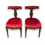A Pair of Louis XVI Style Mahogany and Red...