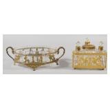 A Neoclassical Style Gilt Metal and Glass Scent...