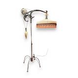 Steampunk Industrial Cantilever Floor Lamp with...