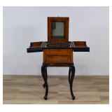Antique Burl Wood and Ebonized Folding...