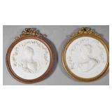 Pair of 19th Century Biscuit Porcelain Portrait...