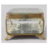 Antique French Beveled Glass and Gilt-Brass...