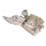 Large Hand-Carved Driftwood Sculpture of a Fish