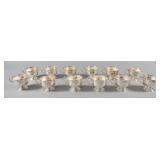 12 Sheffield Silver Plated Copper Footed Punch...