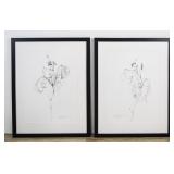 Sydney McGinley Pair of Botanical Lily Drawings
