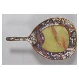 Champlevï¿½ Enamel and Onyx Footed Fan-Shaped Tray