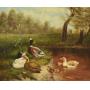 Martin Voss Oil on Canvas Ducks in a Landscape