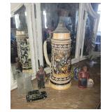 Vintage figurines and German mug