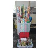 Wrapping paper and Christmas decor