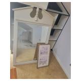 Mirror and farmhouse bathroom art