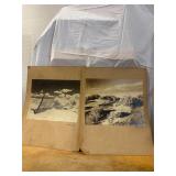 Vintage Black and White Beach Scene