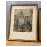 Bela Sziklay Hand colored Prints Pencil Signed & F