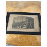 Antique Print The Treaty Between Gov. Minuic and t